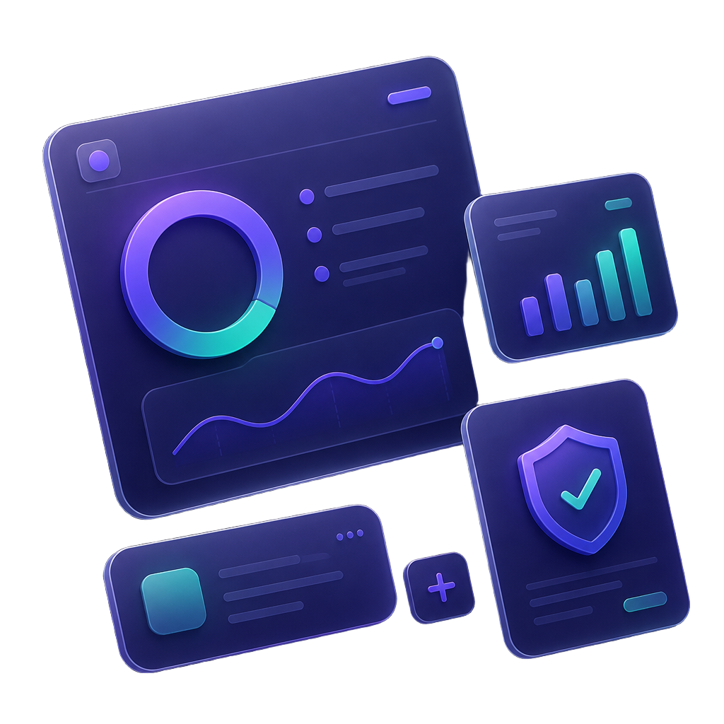 StudyShield reward dashboard with focus ring, weekly points chart and shield badge